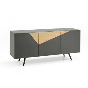CALVELLO antracit/tölgy elegáns design komód