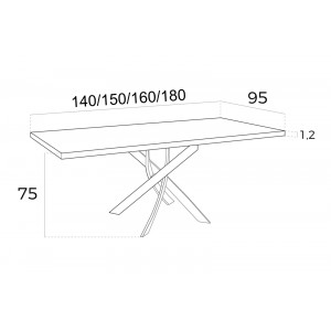SIGMA SQUARE design  étkezőasztal - 140/150/160/180cm - fehér