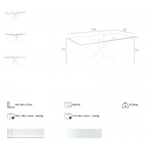 SIGMA SQUARE design  étkezőasztal - 140/150/160/180cm - fehér