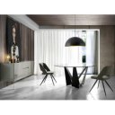 MIGUEL design kerek étkezőasztal - 130/140/150cm - fekete