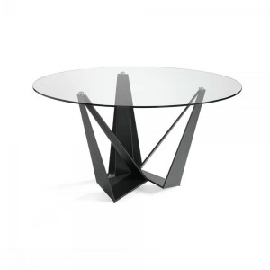 MIGUEL design kerek étkezőasztal - 130/140/150cm - fekete