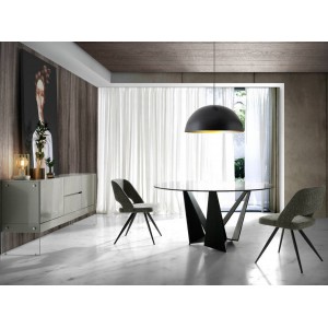 MIGUEL design kerek étkezőasztal - 130/140/150cm - fekete