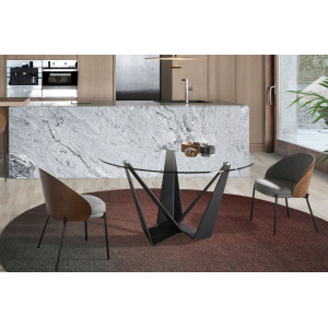 MIGUEL design kerek étkezőasztal - 130/140/150cm - fekete Angel Cerdá