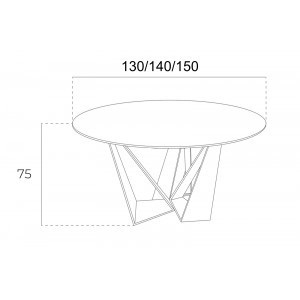MIGUEL design kerek étkezőasztal - 130/140/150cm - fekete