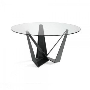 MIGUEL design kerek étkezőasztal - 130/140/150cm - fekete