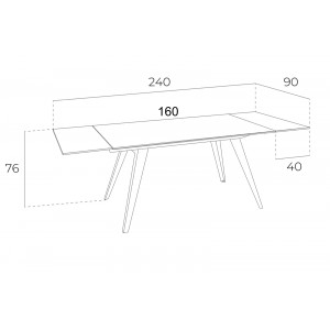 URBAN design bővíthető étkezőasztal - 160-240cm