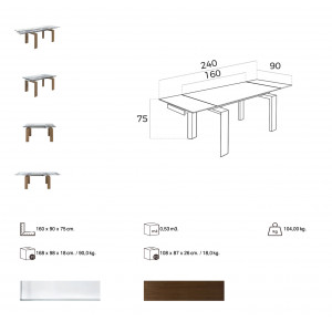 TOKYO design bővíthető étkezőasztal - 160-240cm