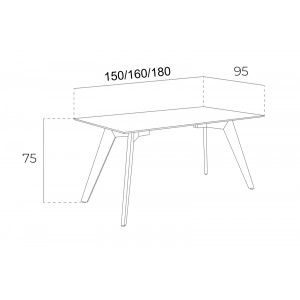 ROGER modern üveg étkezőasztal - 150cm