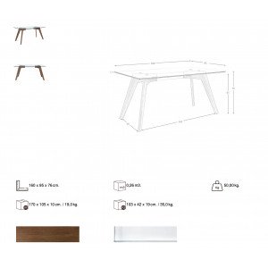 ROGER modern üveg étkezőasztal - 150cm