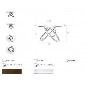 WOODEN RING design kerek étkezőasztal - 130/140/150cm