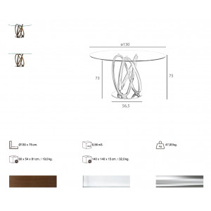 RHIZOMA design kerek étkezőasztal - 120/130/140cm