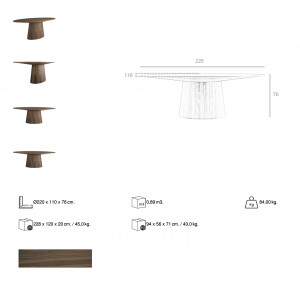 THESIS design étkezőasztal - dió - 220cm