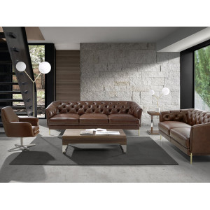 SOLO design dohányzóasztal - dió - 120cm