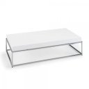 PLAIN design dohányzóasztal - fehér - 123cm