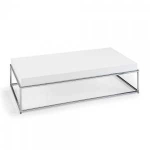 PLAIN design dohányzóasztal - fehér - 123cm