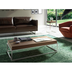 PLAIN design dohányzóasztal - dió - 123cm