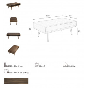 YAGO design dió dohányzóasztal - 120cm