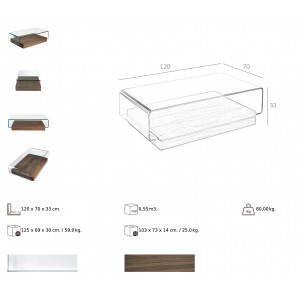 SKY design dohányzóasztal - dió - 120cm