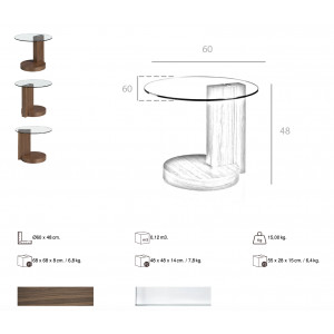 SIMONE design lerakóasztal - dió