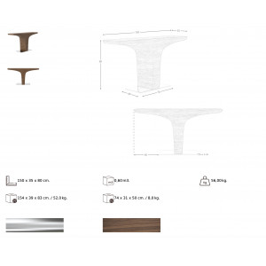 ANGEL design konzolasztal - dió - 150cm