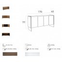 HILTON design komód - dió -170cm