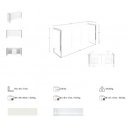 HILTON design komód - fehér -170cm