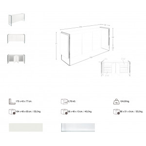 HILTON design komód - fehér -170cm