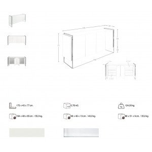 HILTON design komód - fehér -170cm