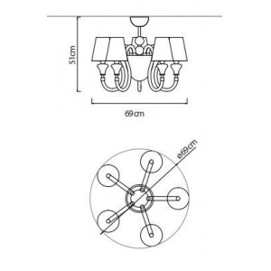 LUMIERE barokk stílusú design függőlámpa