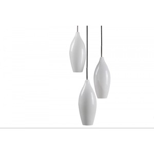 CHAMPAGNE III design üveg függőlámpa - fehér