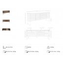 FERRANO design komód - 200cm - dió