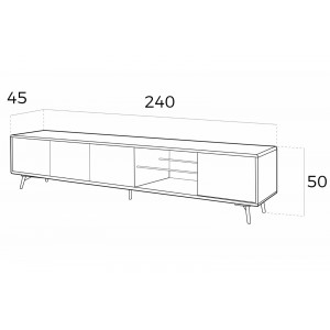 CONTINENTAL modern TV állvány - 240cm