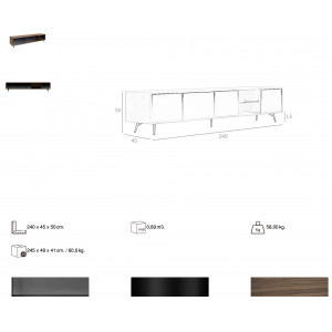 CONTINENTAL modern TV állvány - 240cm
