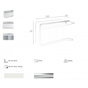 PHASE design komód - 140cm -fehér