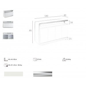 PHASE design komód - 140cm -fehér