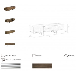 MODUS TV-szekrény - 180cm - dió
