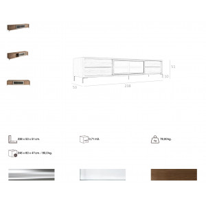 SIRIUS design TV-szekrény - 238cm - dió