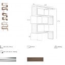 MADRAS design polc - 170cm - dió