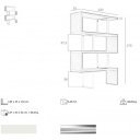 MADRAS design polc - 170cm - fehér