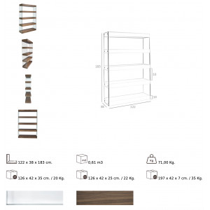 OSAKA design polc- 183cm - dió
