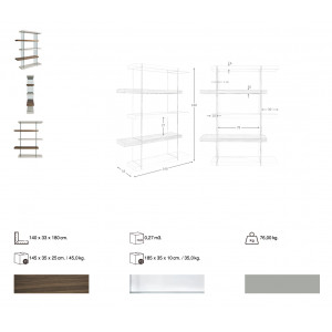 SPIRIT design üveg polc - 180cm