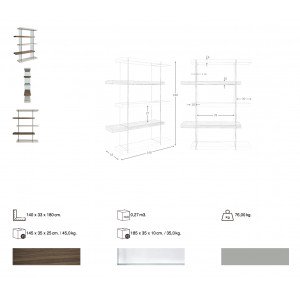 SPIRIT design üveg polc - 180cm