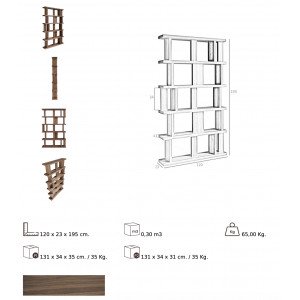 LAZARUS design polc - 195cm - dió