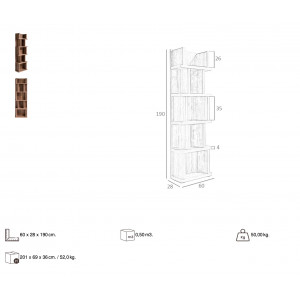 ATLAS design polc - dió -190cm