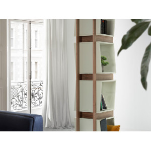 JAZZ design polc - 200cm - szürke/dió