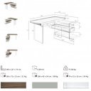 SPIRIT design üveg íróasztal - 140cm - dió/szürke