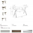 ORIGAMI design íróasztal - 120cm - szürke/dió