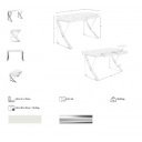 VALLURE design íróasztal - 120cm - fehér