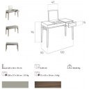 PANDORA design fésülködőasztal - szürke/dió