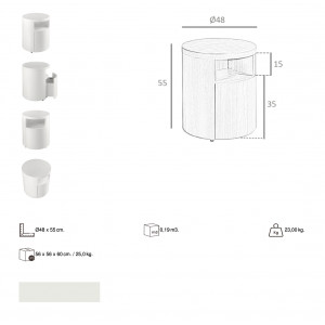 NIGELLA design éjjeliszekrény - fehér